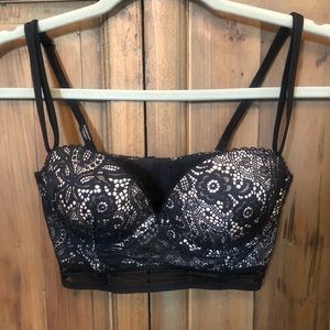 Victoria’s Secret Black Lace Bra 32C Convertible